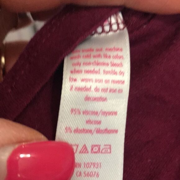 Justice active crop top size 12 girls burgundy - Picture 7 of 9